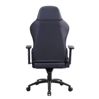 Fauteuil de bureau gaming moderne inclinable à 180 degrés en cuir PU, avec accoudoirs réglables à 3 positions par vérin à gaz et base pivotante, noir