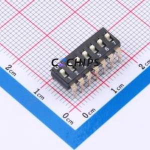 TAM107EZ DIP Switch Through hole Component (THT) Switch Flat Toggle, Raised Type Single Pole Single Throw 7 PC Pin - Product Image 1