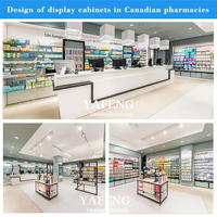 Étagères et rayonnages d'affichage LED pour l'aménagement intérieur des pharmacies |   Étagères d'affichage commerciales médicales modernes pour les pharmacies de détail