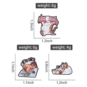 เข็มกลัดเคลือบลายแมว "I'm <span class=keywords><strong>OK</strong></span> Work Cat" ตลกและสร้างสรรค์ รูปแมวระดมทุน ของที่ระลึกทำจากโลหะ ติดกระเป๋าเป้ ติดปกเสื้อ ของขวัญเครื่องประดับรูปสัตว์สำหรับเพื่อน - Product Image 2