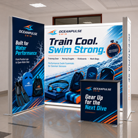 Stand lumineux autoportant rétroéclairé en tissu SEG, affichage publicitaire personnalisé illuminé pour toutes sortes d'expositions commerciales de marques