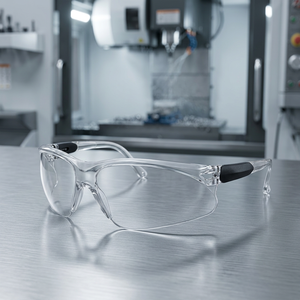 Gafas de seguridad con patillas ajustables marco nylon lente PC de una pieza protección ocular - Product Image 6