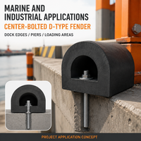 Bumper en caoutchouc EPDM section D extrudé, résistant à l'ozone et à l'eau salée, avec motif de trous personnalisé, pour protection de quai maritime et de remorqueurs