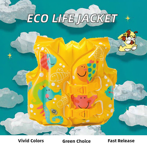 Chaleco salvavidas inflable de PVC ecológico con bomba manual de liberación rápida para canotaje y natación infantil - Product Image 2
