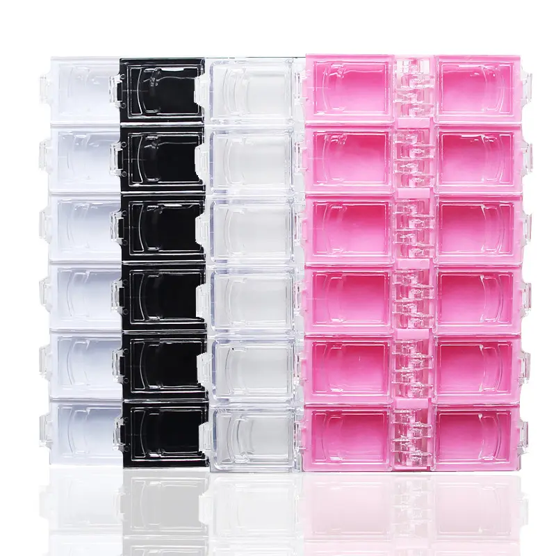 12 Grid Nail Art Organizer Kotak Penyimpanan Alat untuk Kuku Glitter Berlian Imitasi Alat Plastik Nail Art Kotak Kosong Manicure