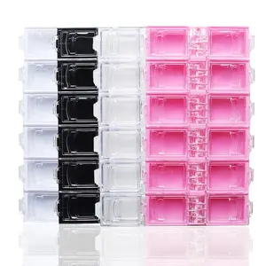 12 Grids Nails Art organizer box storage Tool For Nail Glitter Rhinestone Tools Plastic Nail Art Empty Boxes Manicure