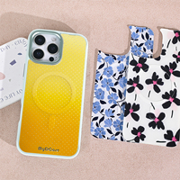 Coque de téléphone à panneau arrière magnétique remplaçable pour iphone 17 / 17pro/17promax/17air avec le jaune à pois dorés