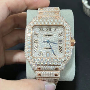 Reloj de Hombre Personalizado de Lujo Hip Hop con Moissanita Completa, Automático, Diamantes VVS, Reserva de Marcha, Buzo, de Acero Inoxidable de Alta Calidad 100 - Product Image 3