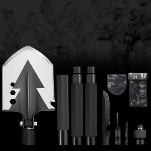 Pelle pliante multifonction robuste en acier de qualité industrielle, outil de survie avec manche télescopique pour accessoires de chasse - Product Image 4