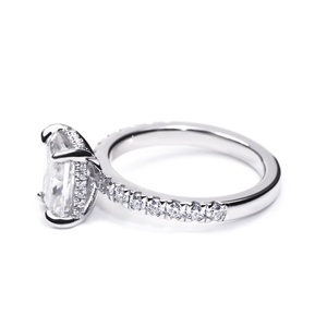 Tianyu Radiant Cut Moissanite Anillo de compromiso Joyería GRA Certificado 2ct 3ct Mossanite Chapado en oro Plata 925 Anillos para mujeres - Product Image 3