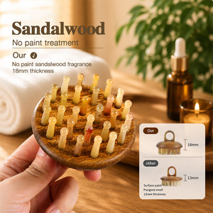 Peigne de massage ergonomique en bois de santal en forme de dauphin, directement de l'usine, pour le cuir chevelu, le visage et le corps, Gua Sha - Product Image 6