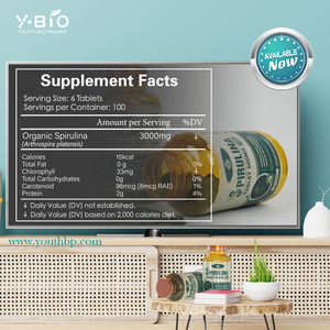 Comprimés de Spiruline OEM/ODM 500mg, Riches en Protéines (65%), avec <span class=keywords><strong>Vitamine</strong></span> A, Fer, <span class=keywords><strong>B12</strong></span>, Certifiés ISO, 600 Comprimés - Product Image 5