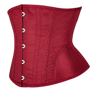 <span class=keywords><strong>Corset</strong></span> sous le buste gothique Steampunk <span class=keywords><strong>rouge</strong></span> 14 os en acier Corselet de mise en forme du corps - Product Image 3