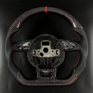 Volant sport en fibre de carbone véritable de haute qualité pour <span class=keywords><strong>Audi</strong></span> A3 A4 A5 A6 A7 RS3 RS4 RS5 RS6 RS7 B8.5 Q3 <span class=keywords><strong>Q5</strong></span> Q7, personnalisé - Product Image 4