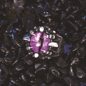 Bague de mode en acier inoxydable titane 316L vintage avec pierre précieuse délicate, œil de Horus, œil du <span class=keywords><strong>diable</strong></span>, style hip-hop punk gothique, vente en gros pour hommes, nouveauté - Product Image 6