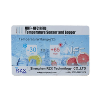 Enregistreurs de données de température RFID UHF NFC en temps réel Matériau PET pour la validation de la chaîne du froid