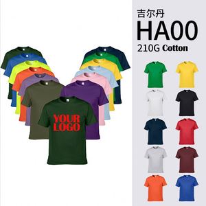 210G Shopping Bag Sleeve Logo Blank Plain Crew Neck Shirt for Advertisement Usage T Shirts Custom Printing Fitted Men