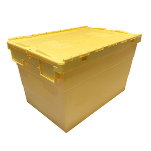 600*400*365mm chiffre d'affaires en plastique robuste entrepôt joint couvercle de fruits de mer conteneur/boîte de stockage avec couvercle verrouillable à charnière