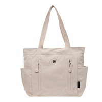 Tas Kanvas Warna Solid - Tas Selempang Wanita Berkapasitas Besar yang Cocok dengan Segala Gaya Tas Jinjing yang Dapat Dibawa dengan Tangan