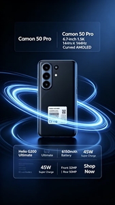 Teléfono Inteligente Camon 50 5G, Versión Internacional, Pantalla HD de 7.3 Pulgadas, 7800mAh, Doble SIM, Doble Modo de Espera, MOQ Bajo, Desbloqueado Globalmente - Product Image 6