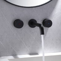 Robinet moderne sans contact à corps divisé avec poignée à bascule à double action Robinet mural dissimulé pour mélange d'eau chaude et froide en céramique