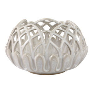 Vaso in Ceramica Traforato con Dettagli Scolpiti, Decorazione per la Casa - Product Image 1