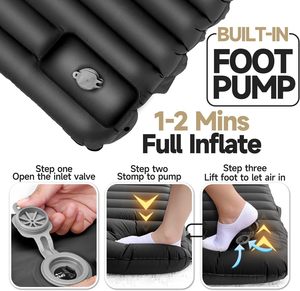 Inflatable Camping <b>Mat</b> Rectangle PVC <b>Waterproof</b> Portable Automatic Air Mattress for 1-2 Person Outdoor Use - Product Image 2