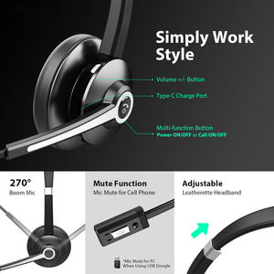 Auriculares <span class=keywords><strong>de</strong></span> centro <span class=keywords><strong>de</strong></span> llamadas con micrófono ENC para computadora <span class=keywords><strong>de</strong></span> conductores <span class=keywords><strong>de</strong></span> camiones - Product Image 6