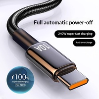 Cable de Datos USB-C de Carga Súper Rápida de 0A 240W con Diseño Trenzado Resistente para Teléfono Móvil y Transferencia de Energía de Alta Velocidad