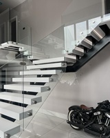 VIKO 2025 Intérieur moderne marbre Mono Escalier droit Lumière LED à détection infrarouge