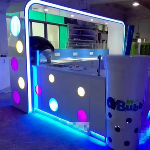 עיצוב דוכן ייחודי לקניון למשקאות בועות תה וגלידה, דוכן משקאות עם תאורה למכירה - Product Image 3