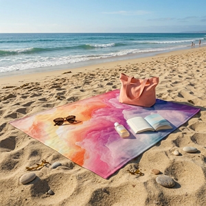 Grande Telo Mare in Microfibra Morbida Effetto Cotone Tie-Dye ad Asciugatura Rapida, Anti-Sabbia, Oversize, per Viaggi, Spiaggia e Piscina - Product Image 5