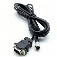 DB10 10 Pin D-Sub Male ke M12 4 Pin Female Kabel Komunikasi Industri Tahan Air Terlindungi dengan Sekrup Pengunci