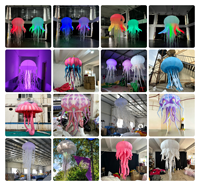 Décoration géante de méduse gonflable suspendue pour événements et fêtes, éclairage LED, animal marin gonflable, ballon méduse gonflable