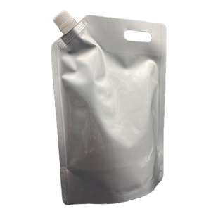 Stock de pochettes de recharge transparentes transparentes pour boissons liquides, emballage en plastique, pochette debout avec bec verseur d'angle - Product Image 4