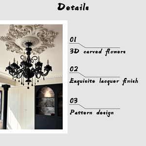 Phong cách châu âu chất lượng cao hiện đại paintable khắc Trần Huy chương đầy màu sắc trang trí nội thất Petite Vòng PU làm từ Polyurethane - Product Image 3