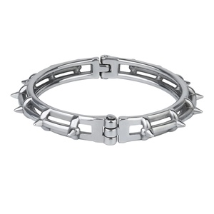 Collier BDSM à pointes en acier inoxydable avec chaîne et poignée, jouet de bondage réglable en métal pour adultes - Product Image 2