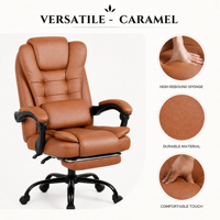 Chaise de jeu pivotante ergonomique en cuir PU avec massage et hauteur réglable pour l'e-sport et le bureau à domicile