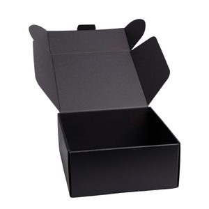 Custom Logo Printed Large Matte Black Corrugated Shipping Packaging Box for Apparel