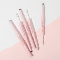 Gel alis cair tahan air 2 In 1 dan pensil pensil pena alis Vegan kustom dengan Gel alis