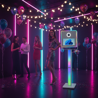 Photomaton portable 15,6 pouces avec éclairage LED, processeur Core i5 6ème génération, 8+256 Go, idéal pour la location lors de fêtes d'anniversaire pour enfants