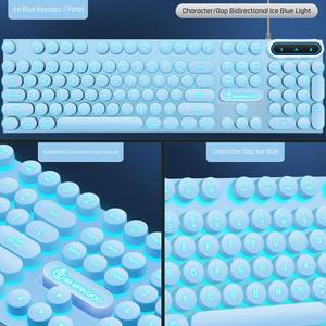 Punk Luminous <b>Keyboard</b> and Mouse Retro Punk Round Keycap Wired Luminous Gaming <b>Keyboard</b> and Mouse Set - Product Image 2