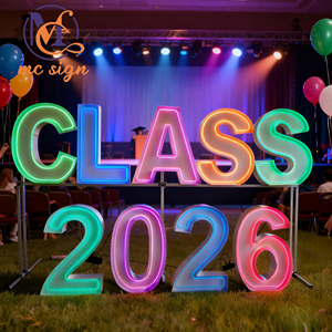 Novo Design Metal Impermeável 3ft 4ft 5ft Giant <span class=keywords><strong>LED</strong></span> <span class=keywords><strong>RGB</strong></span> Carta Marquee para Outdoor Graduação Decoração Do Partido - Product Image 1