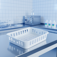 Bac/panier de stérilisation en plastique perforé, boîte solide empilable et emboîtable, autoclavable, résistant aux produits chimiques, pour usage médical/de laboratoire