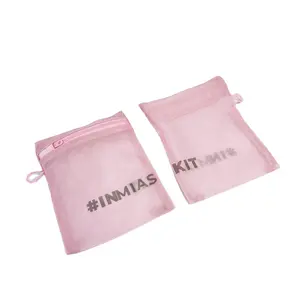 Розовая маленькая сумка для белья из полиэстера