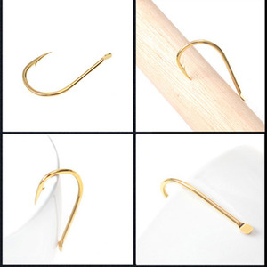 WEIHE 100 unids/bolsa 5 #6 #8 #9 # Falculate Isene anzuelos de pesca con mosca dorada con lengüeta para agua salada - Product Image 3