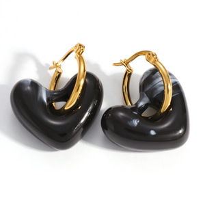 Pendientes Colgantes en Forma de Corazón, Chapados en Oro de 18k, Acero Inoxidable, Regalo de San Valentín, Joyería de Moda EH12223 - Product Image 5
