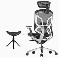 Chaise de bureau ergonomique moderne de direction avec dossier haut réglable, repose-pieds et entièrement en maille, idéale pour le gaming et le travail sur ordinateur