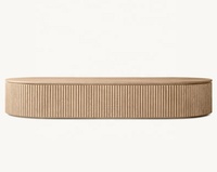 Hochwertiger Skandinavischer Japanischer Stil Massivholz-Eiche & Rattan Handgefertigter Ovaler Couchtisch mit Anpassbaren Optionen Antikes Design