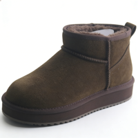 Vente en gros ODM/OEM, vente directe d'usine, bottes de neige imperméables unisexes, bottes d'hiver classiques en cuir de vachette, logo et style personnalisés